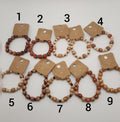 African Wooden Bead Bracelet: Unisex Elastic Wrist and Anklet Jewelry; Simple and Thoughtful mother's day gift