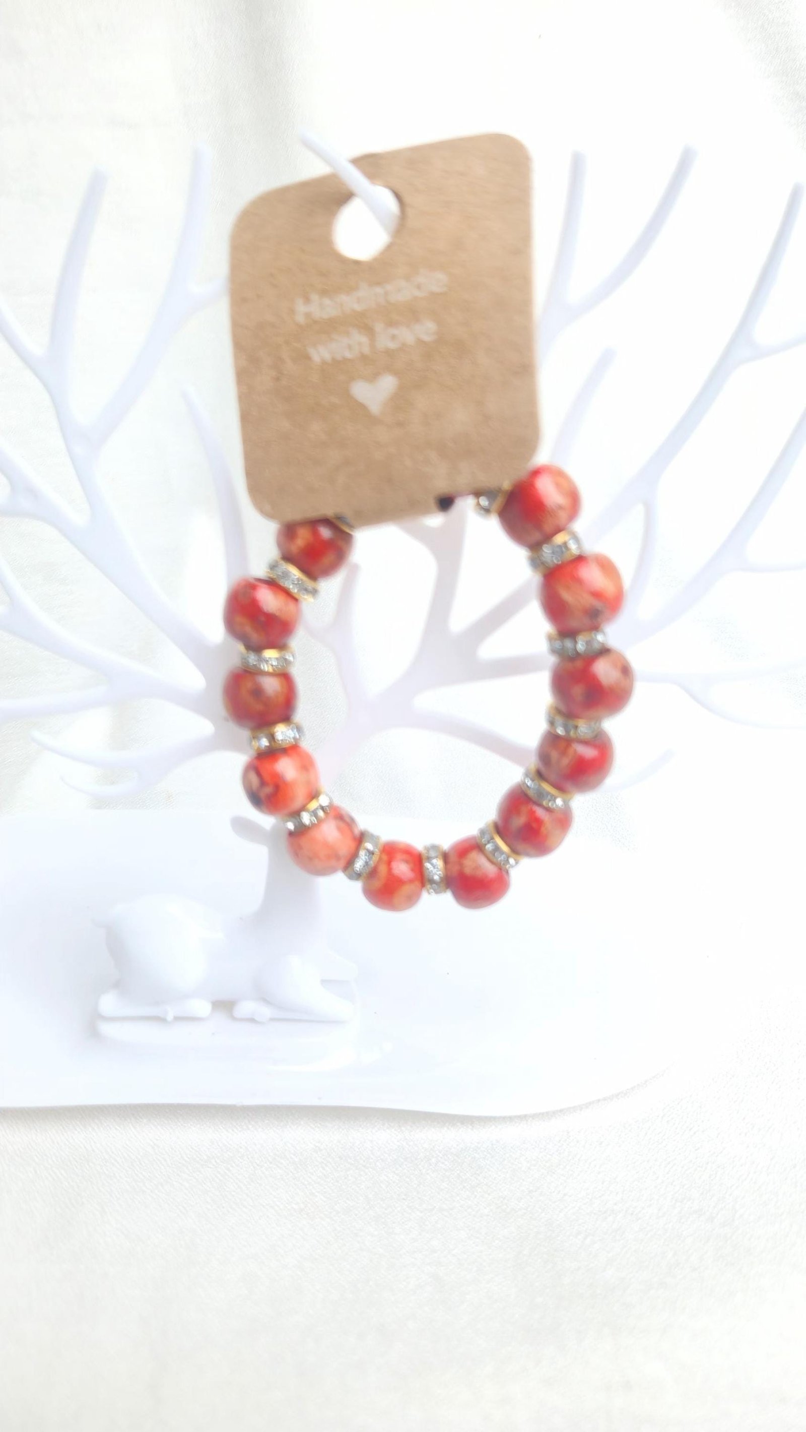 African Wooden Bead Bracelet: Unisex Elastic Wrist and Anklet Jewelry; Simple and Thoughtful mother's day gift