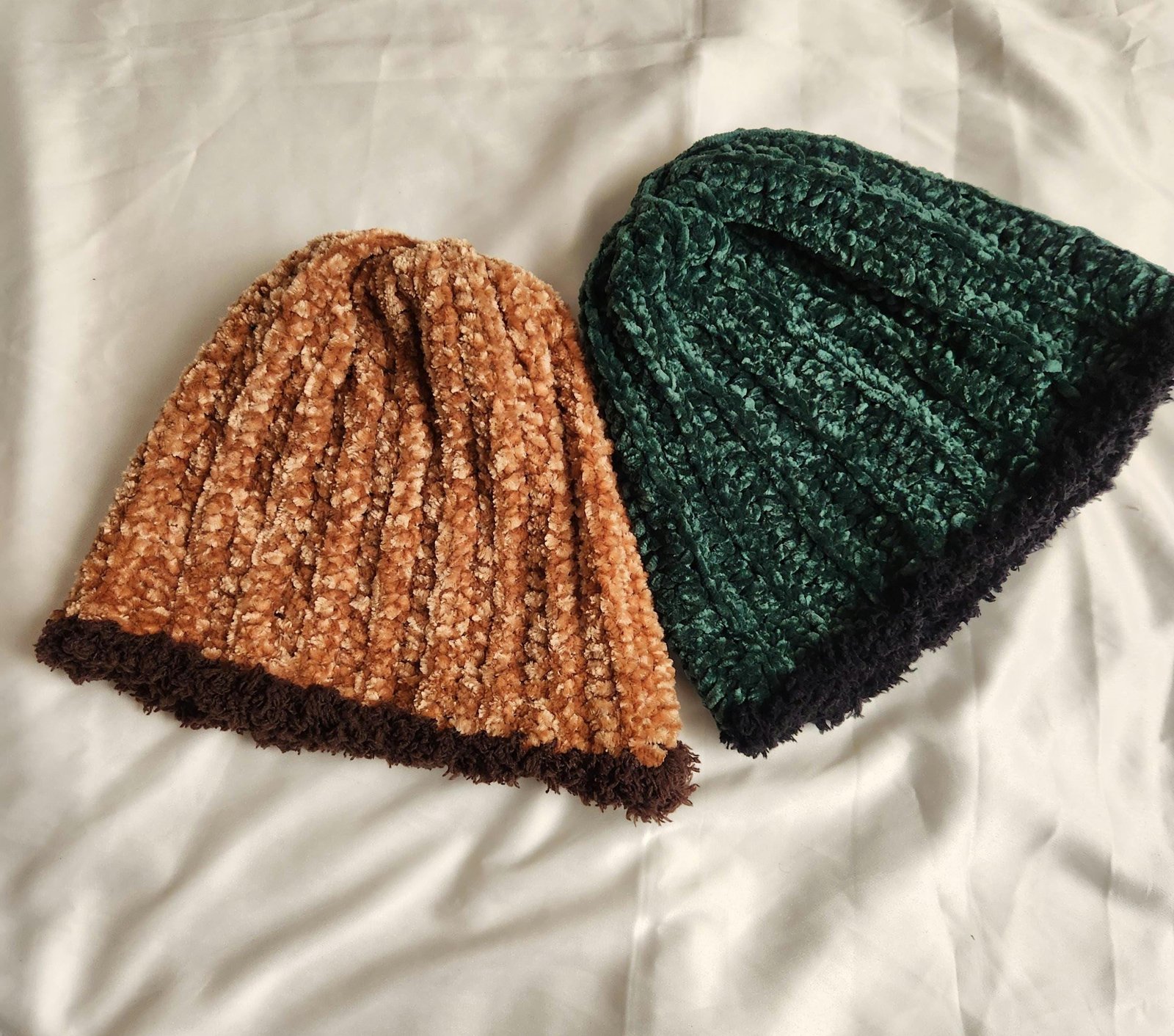 Handmade Velvet Crochet Beanie: Matching Winter Hats, Fall Gift