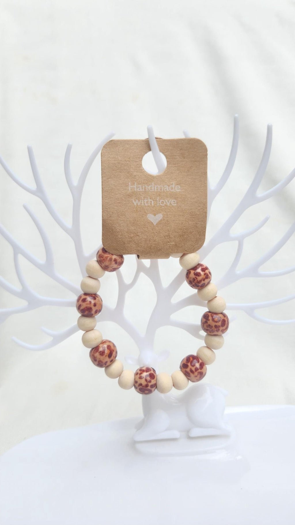 African Wooden Bead Bracelet: Unisex Elastic Wrist and Anklet Jewelry; Simple and Thoughtful mother's day gift