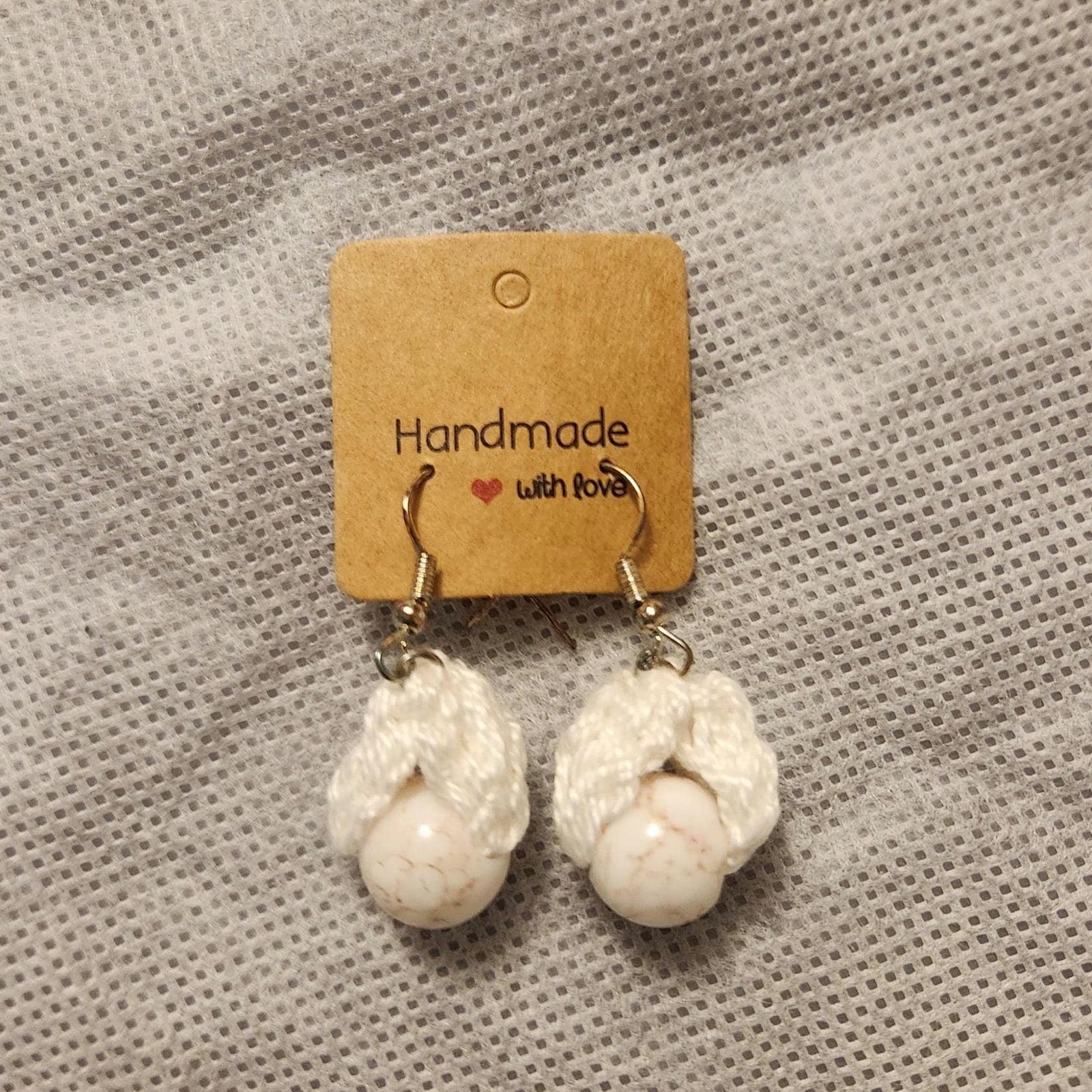 Handmade Bead Droplet Earrings; Colorful Crochet Fashion Jewelry