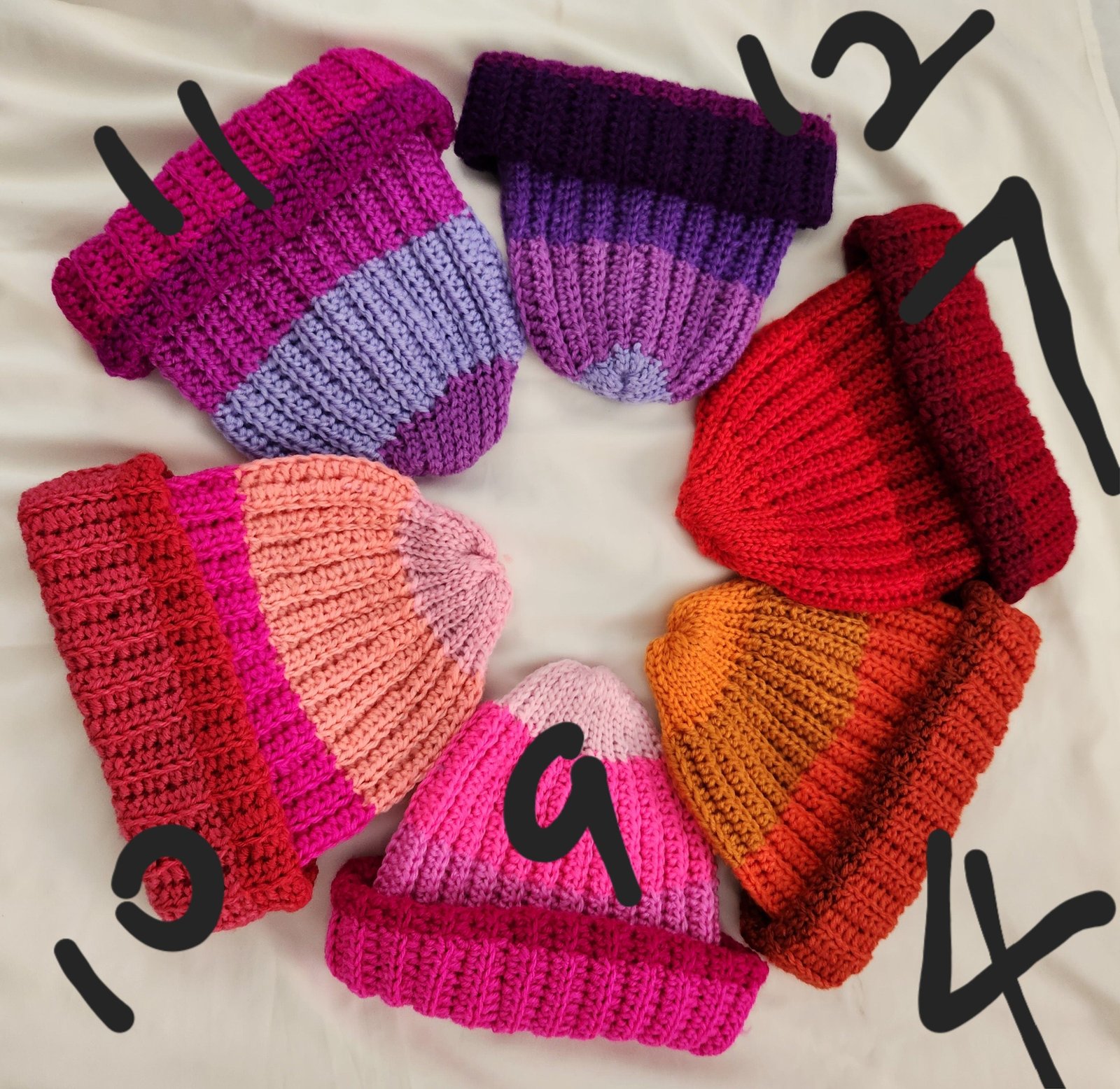 Handmade Ombre Beanie: Rainbow Gradient Crochet Winter Hat; Striped Colorful Headpiece