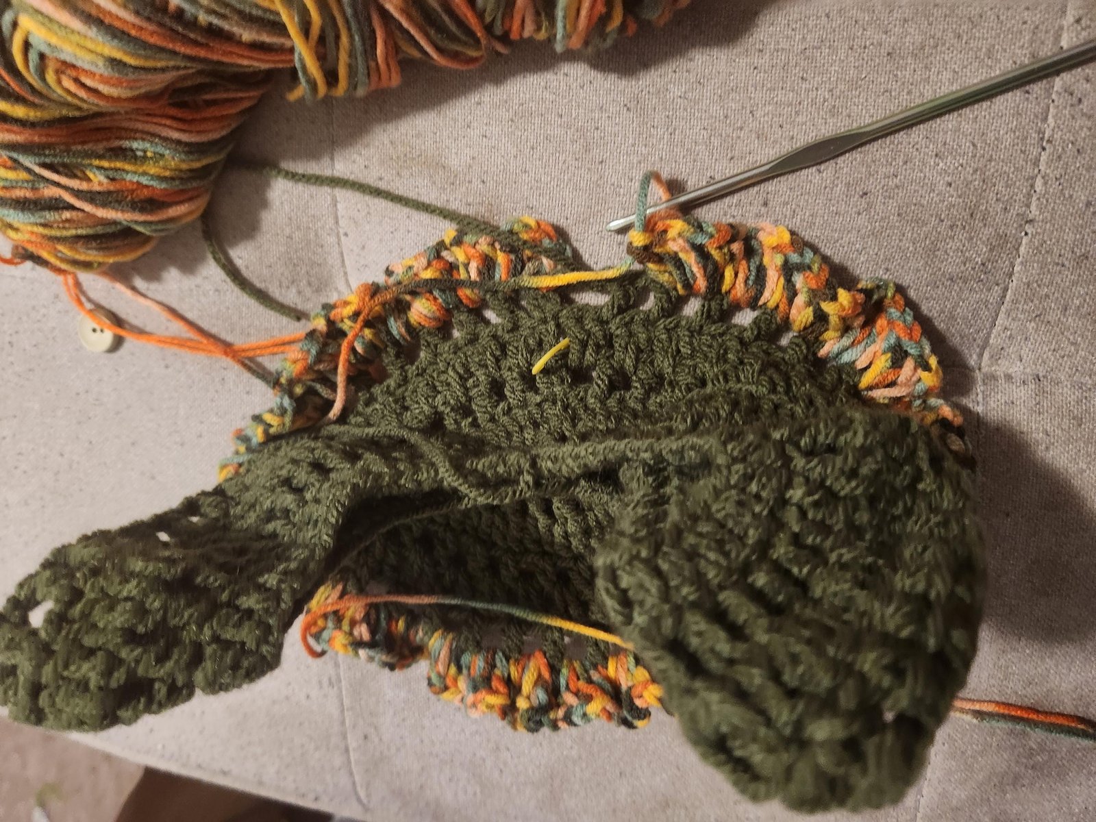 Handmade Crochet Ombre Baby Dress: Forest Green Gradient, 0-12 Months