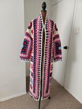 Handmade Long Cardigan: JUQ Granny Square Rainbow Crochet Kimono; Comfy Jacket Gifts