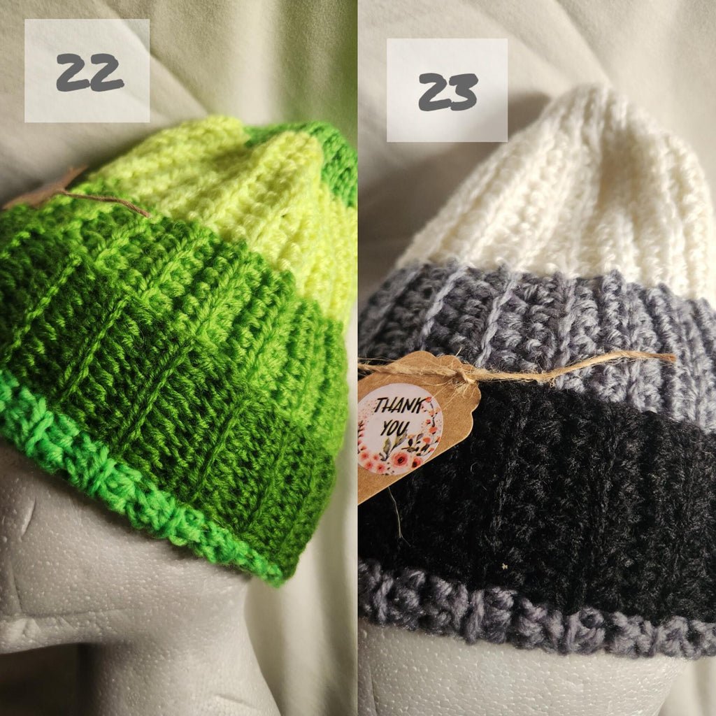 Handmade Ombre Beanie: Rainbow Gradient Crochet Winter Hat; Striped Colorful Headpiece