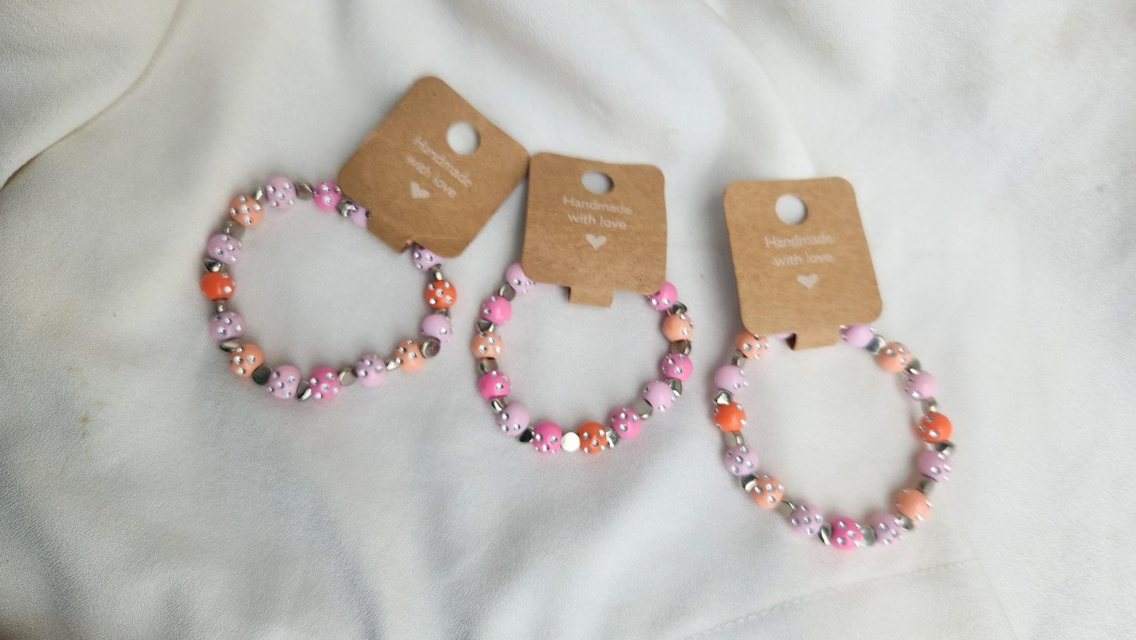 Colorful Acrylic Bead Bracelet, Pearl-Specked Elastic Jewelry; For Wrist and Anklet