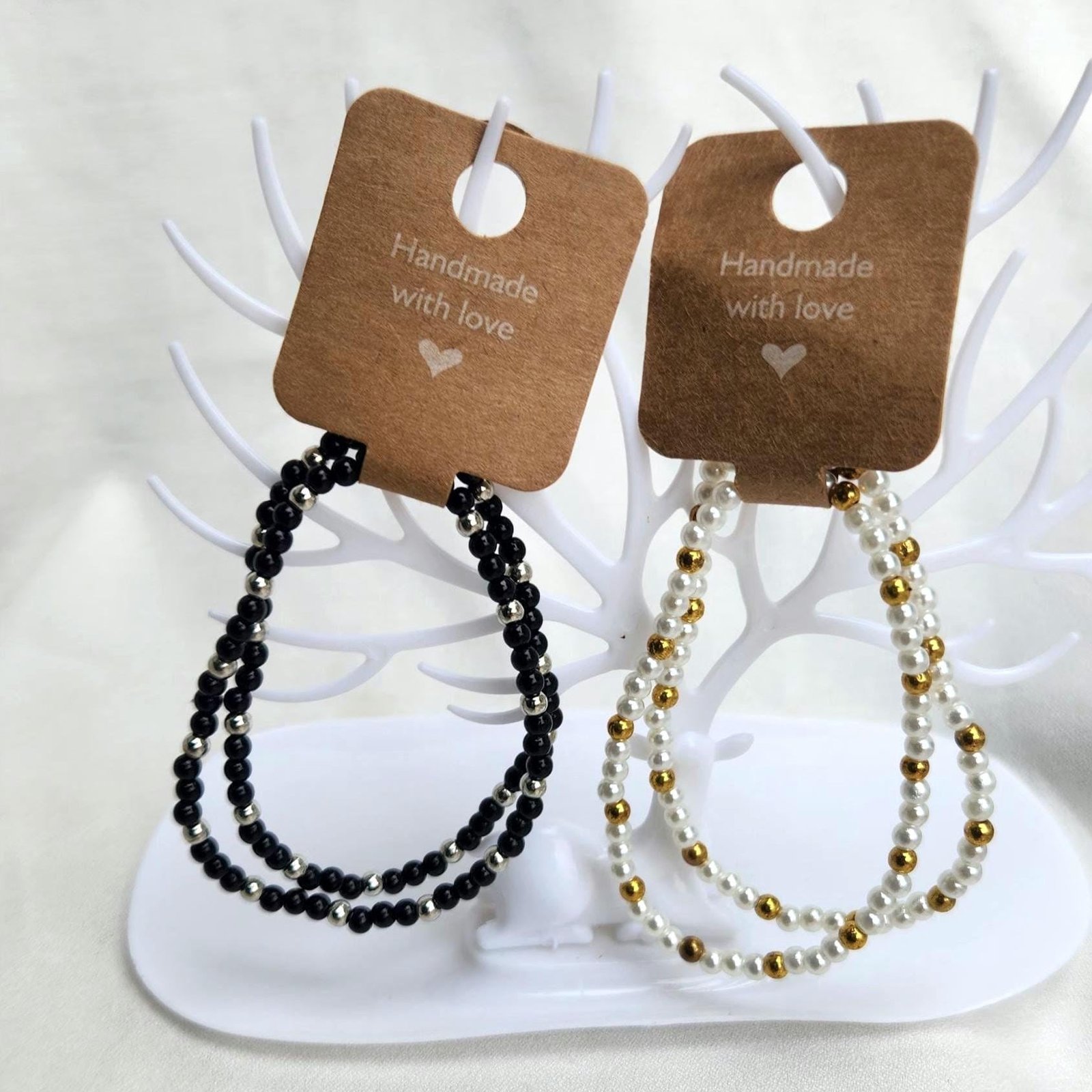 Faux Pearl Mixed Variety Beaded Bracelets; Elastic Wrist and Anklet Jewelry; Unique & Thoughtful Gifts