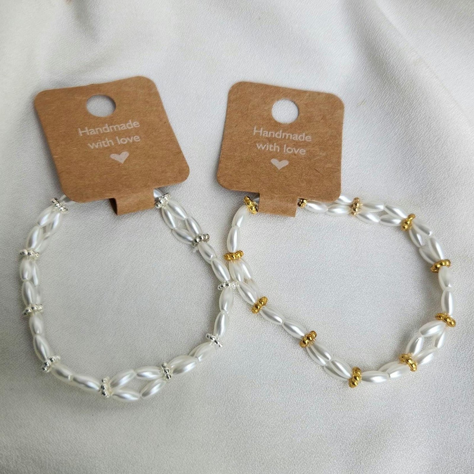 Faux Pearl Mixed Variety Beaded Bracelets; Elastic Wrist and Anklet Jewelry; Unique & Thoughtful Gifts