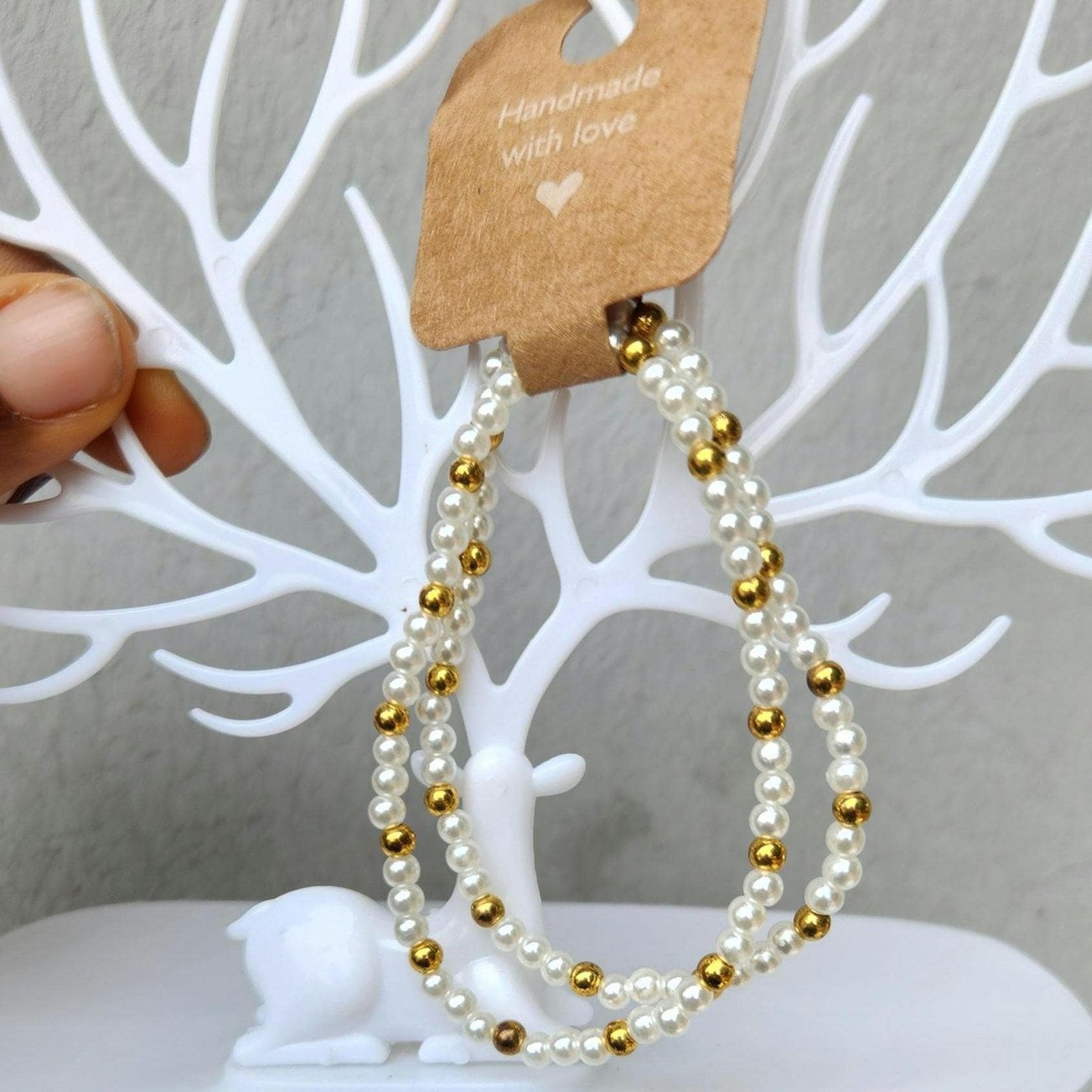 Faux Pearl Mixed Variety Beaded Bracelets; Elastic Wrist and Anklet Jewelry; Unique & Thoughtful Gifts