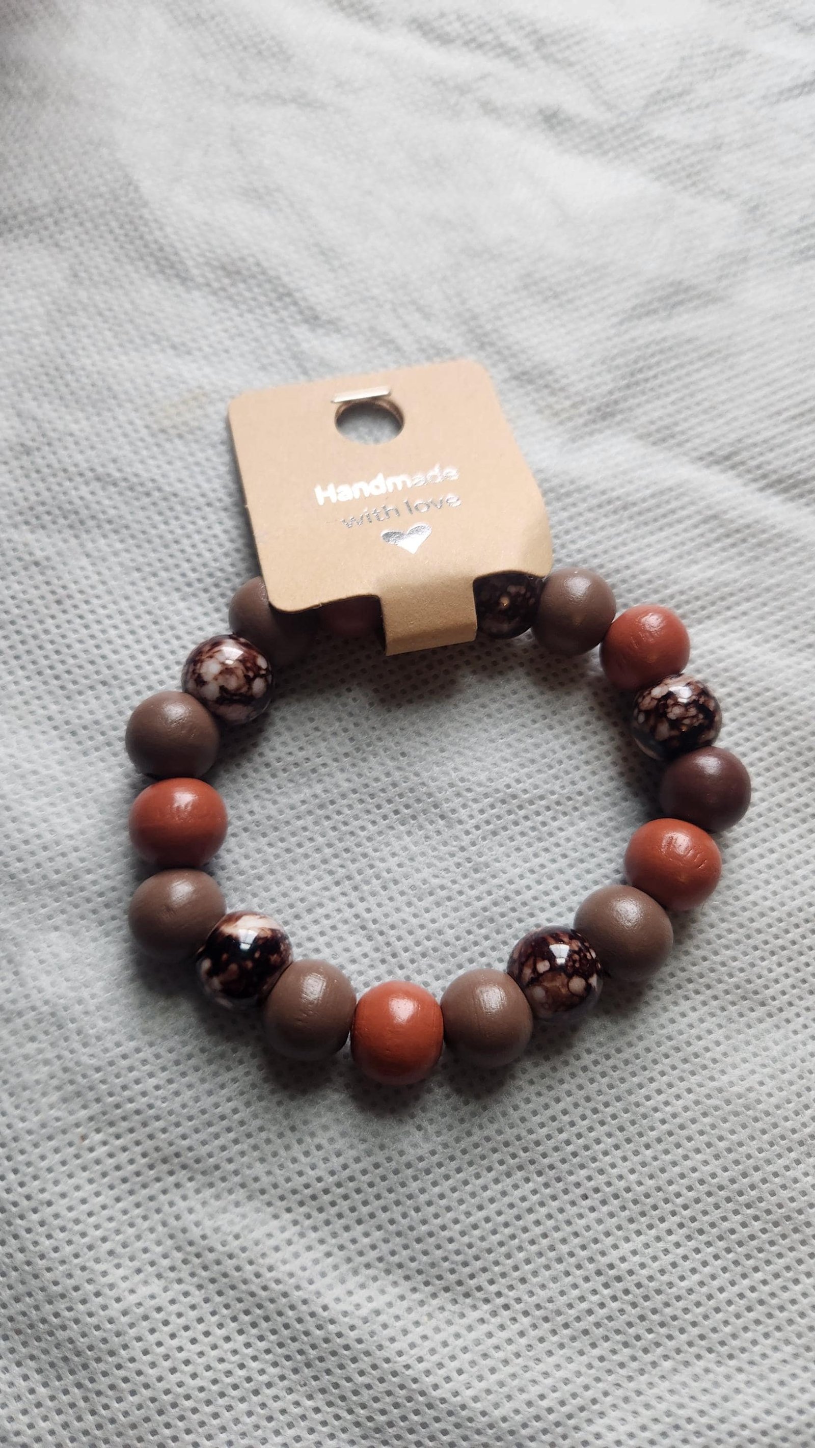 Traditional Bead Bracelets; Colorful Hand & Anklet Elastic Wooden Jewelry; No-Rust Variegated Bangles; Special Gifts for Fall and Winter