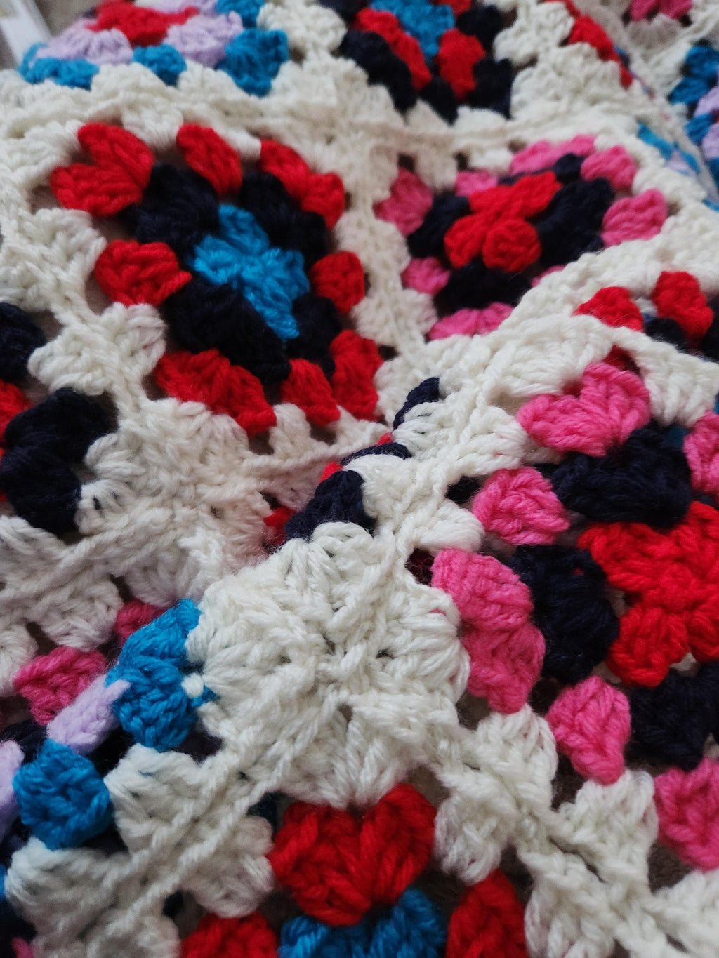 Handmade Long Cardigan: JUQ Granny Square Rainbow Crochet Kimono; Comfy Jacket Gifts