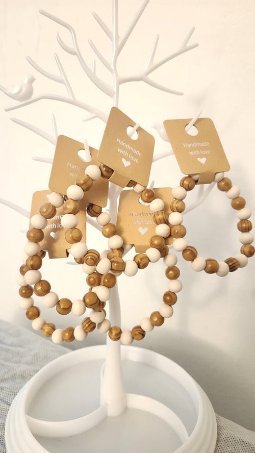 African Wooden Bead Bracelet: Unisex Elastic Wrist and Anklet Motherland Jewelry Ornaments