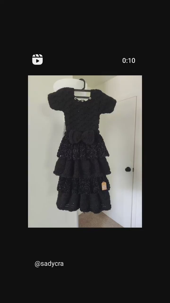 Handmade Crochet Toddler Dress: Layered Velvet Gown with Bow Belt; Princess Costume for Girls. Special, Thoughtful, and Cute Children Gifts