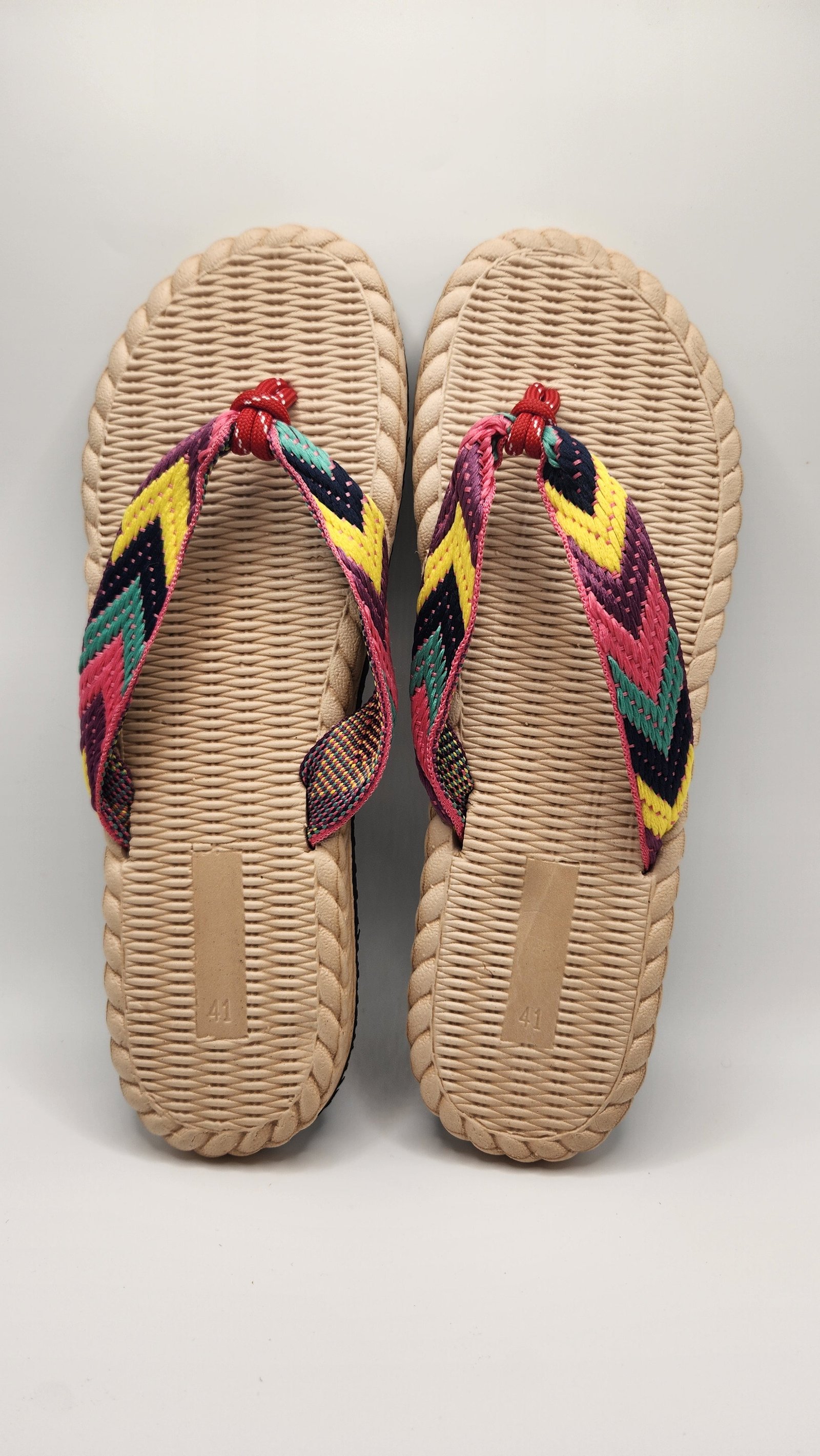 Woven Rainbow Flip-flop Beach Slippers for Women (EU Size 40/US size 9.5)