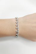 Arrow tip Rhinestone Bracelet for Women: Silver Anklet with Adjustable Chain